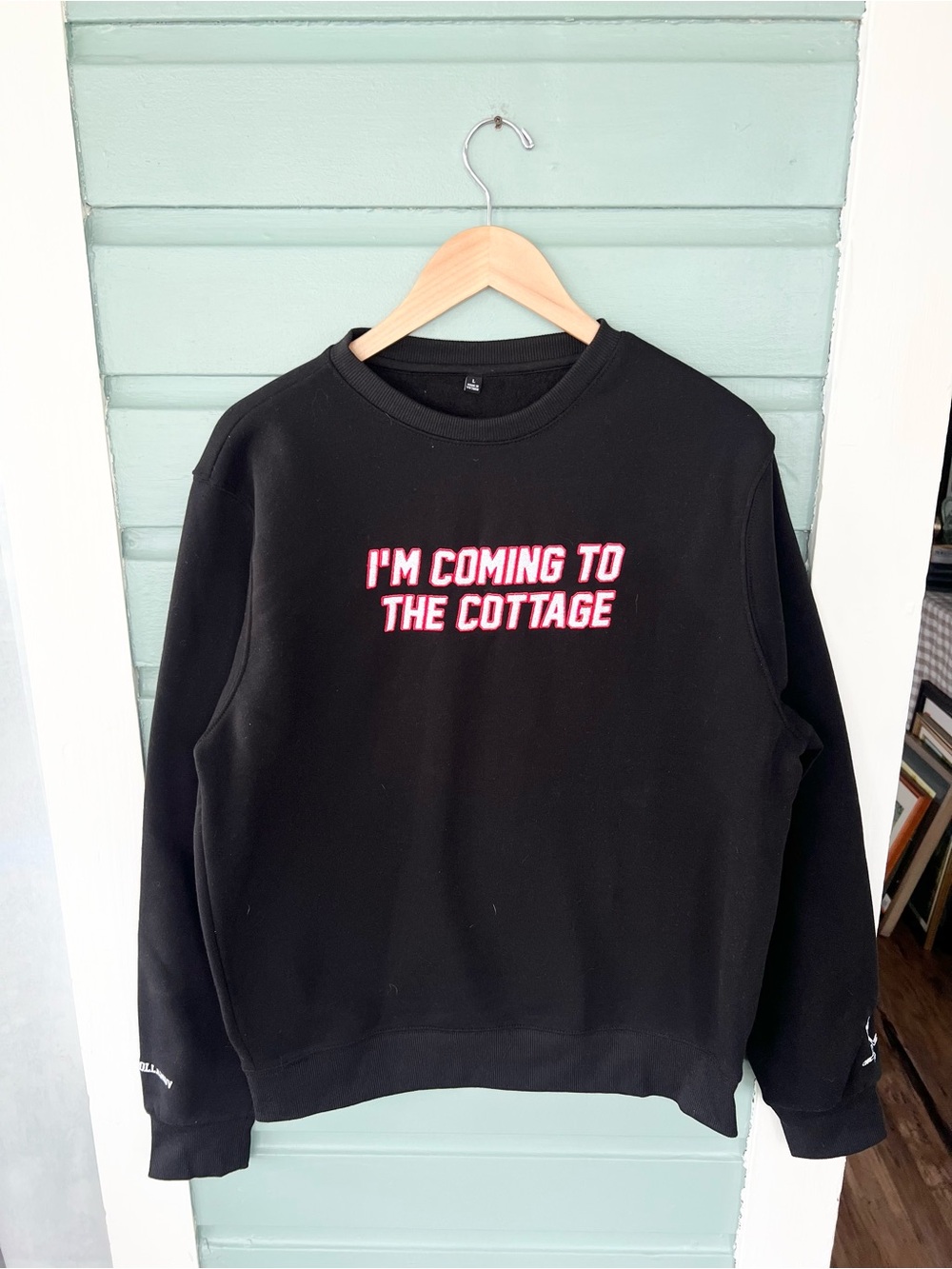 Heated rivalry “I’m coming to the cottage” graphic sweatshirt black size large